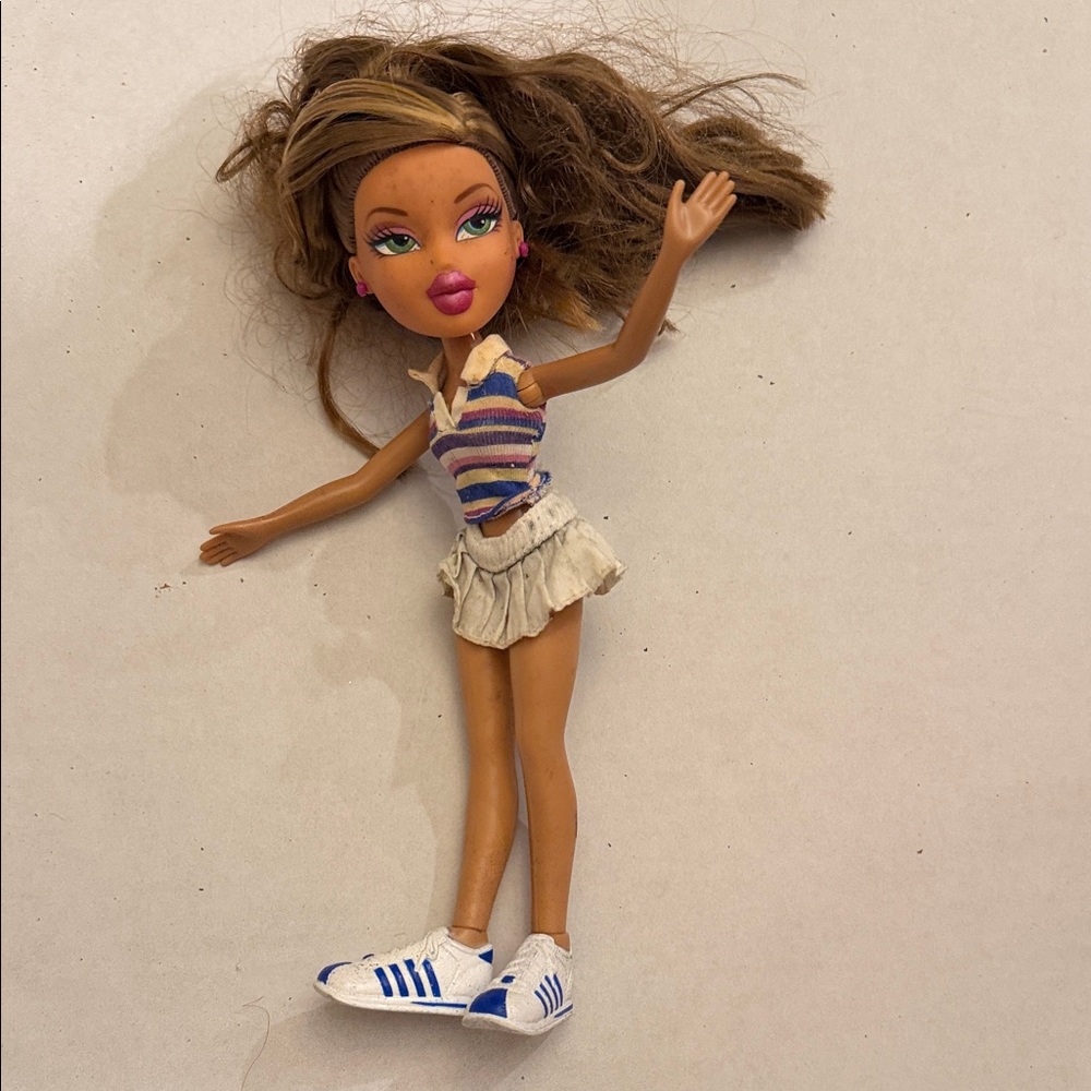 Fashion Doll with Striped Top and Sneakers